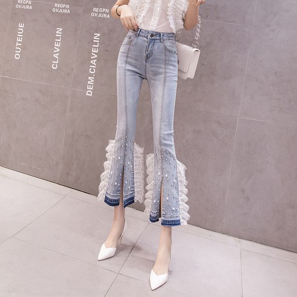 stretchy women jeans flare pants pearls diamond split high waist elastic plus size jeans woman slim skinny long trousers korean, Blue
stretchy women jeans flare pants pearls diamond split high waist elastic plus size jeans woman slim skinny long trousers korean, Blue