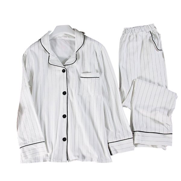 2019 spring home wear lounge pants suits white striped pajamas sets women casual cotton long sleeve sleepwear suit 2 piece, Black;red
2019 spring home wear lounge pants suits white striped pajamas sets women casual cotton long sleeve sleepwear suit 2 piece, Black;red