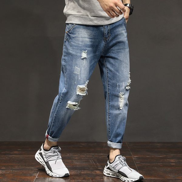 brand fashion jeans men 2019 spring summer new jeans male slim fit zipper casual denim trousers collapse pants hip hop, Blue
brand fashion jeans men 2019 spring summer new jeans male slim fit zipper casual denim trousers collapse pants hip hop, Blue