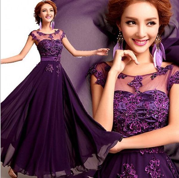 elegant lace chiffon long evening dress o-neck appliques formal party dress purple/red/pink prom long evening gowns vestidos, Black;red
elegant lace chiffon long evening dress o-neck appliques formal party dress purple/red/pink prom long evening gowns vestidos, Black;red