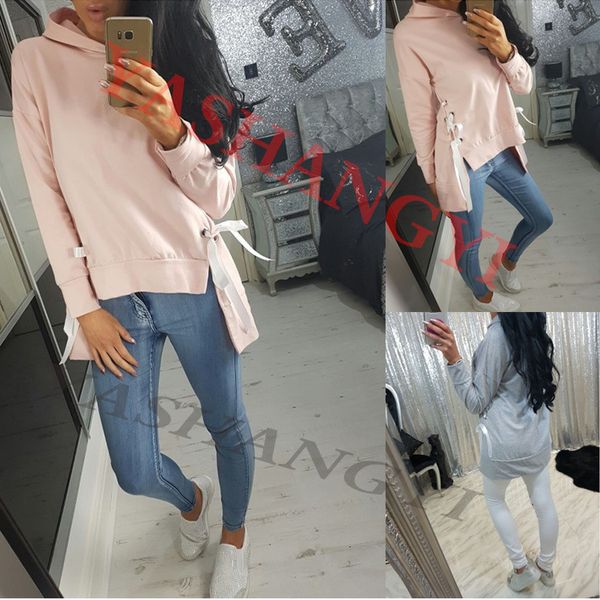 shirt long yf1939 sleeves even cap irregular corn bandage sweater t shirts, Gray;blue
shirt long yf1939 sleeves even cap irregular corn bandage sweater t shirts, Gray;blue