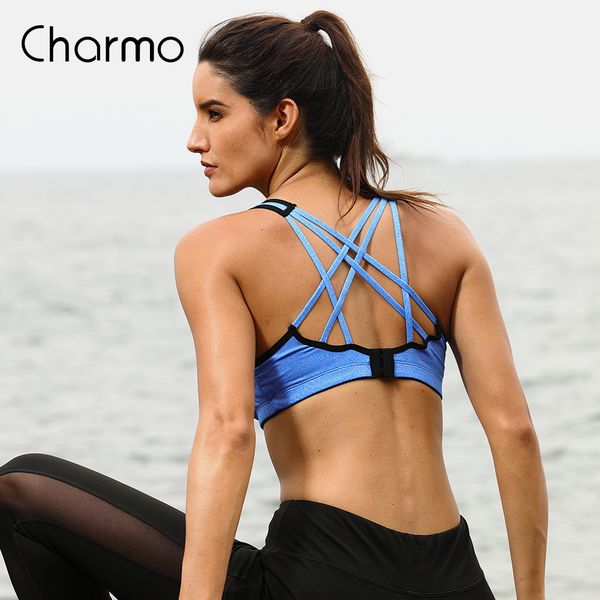 charmo women sports bra medium impact solid cross strap yoga bra women padded yoga running workout breathable sport top, White;black
charmo women sports bra medium impact solid cross strap yoga bra women padded yoga running workout breathable sport top, White;black