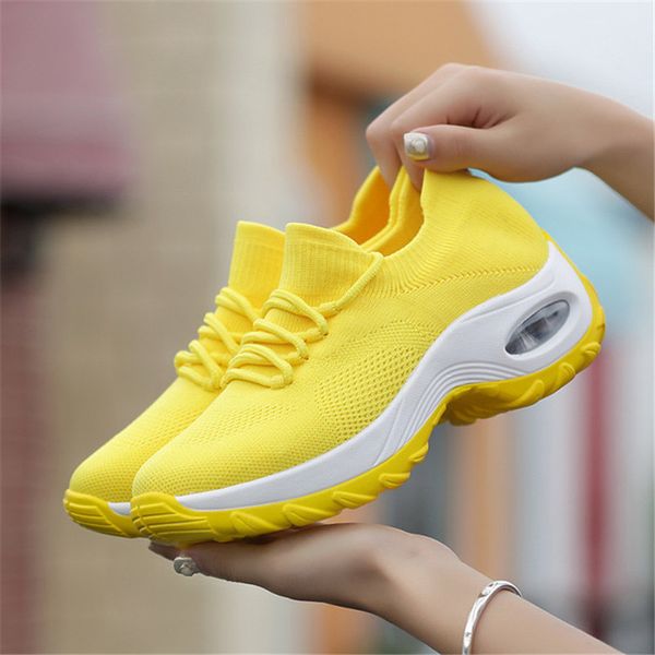 cushion women sock shoes solid yellow breathable sneakers women increasing heel walking shoes
cushion women sock shoes solid yellow breathable sneakers women increasing heel walking shoes