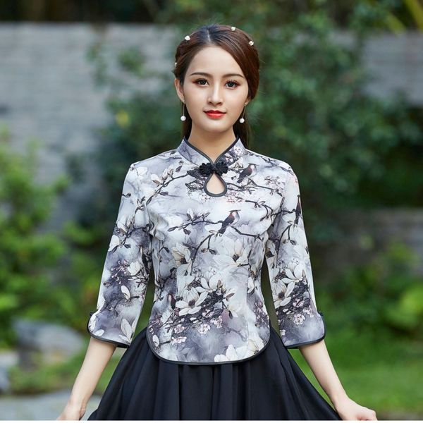 sheng coco ladies printed chinese cheongsam blouse improved tang female shirts camisa china mujer chinese clothes shirt, Red
sheng coco ladies printed chinese cheongsam blouse improved tang female shirts camisa china mujer chinese clothes shirt, Red