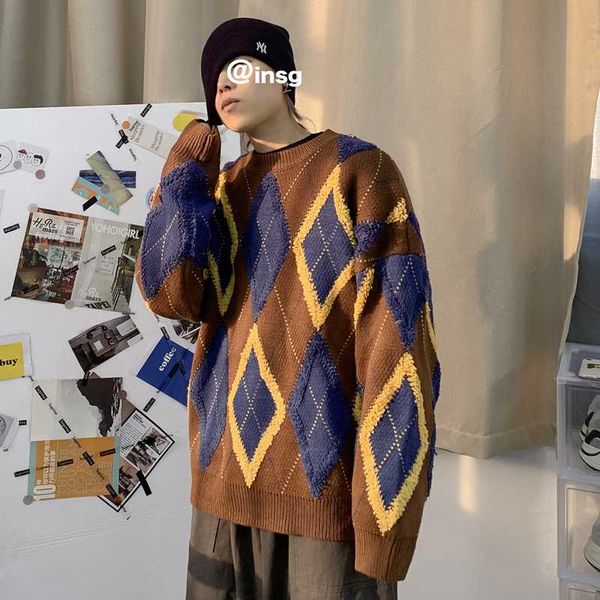 winter retro plaid sweater mens warm fashion contrast color casual o-neck knit pullover men wild loose male sweter clothes -2xl, White;black
winter retro plaid sweater mens warm fashion contrast color casual o-neck knit pullover men wild loose male sweter clothes -2xl, White;black