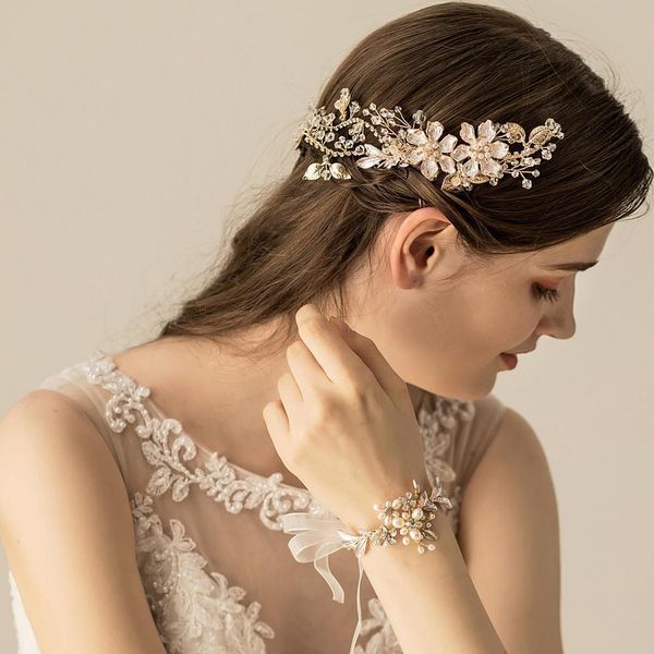 new pearl crystal wedding hair long combs pins gold headpieces flower leaf headdress for women brides accessories bridal jewelry, Golden;white
new pearl crystal wedding hair long combs pins gold headpieces flower leaf headdress for women brides accessories bridal jewelry, Golden;white