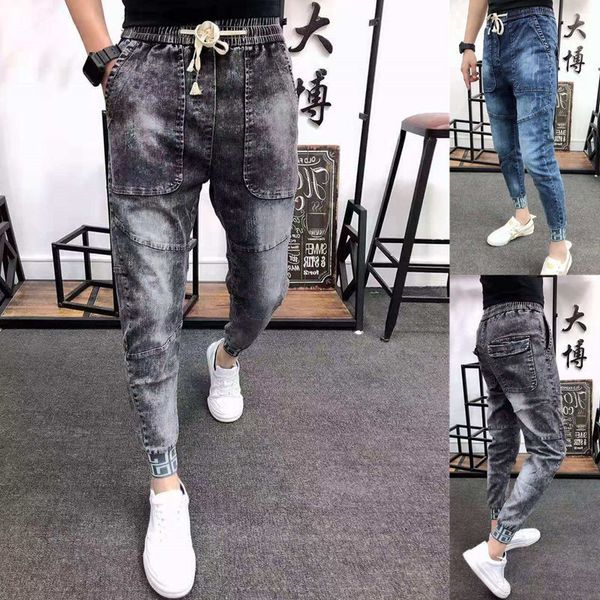 men's jeans fashion mens retro vintage washed patchwork pockets elastic waist denim pants slim fit stretch joggers jean trousers male, Blue
men's jeans fashion mens retro vintage washed patchwork pockets elastic waist denim pants slim fit stretch joggers jean trousers male, Blue