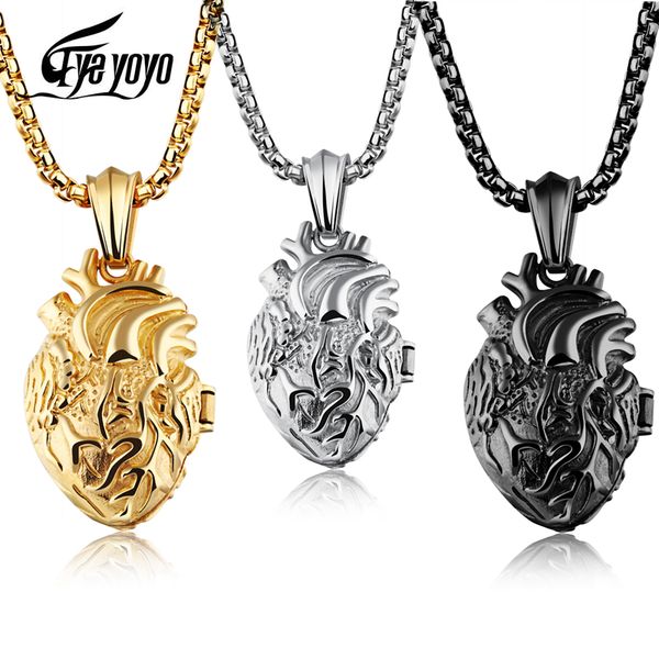 eyeyoyo openable human heart charm pendant necklace in stainless steel anatomically correct heart necklace punk for lovers, Silver
eyeyoyo openable human heart charm pendant necklace in stainless steel anatomically correct heart necklace punk for lovers, Silver