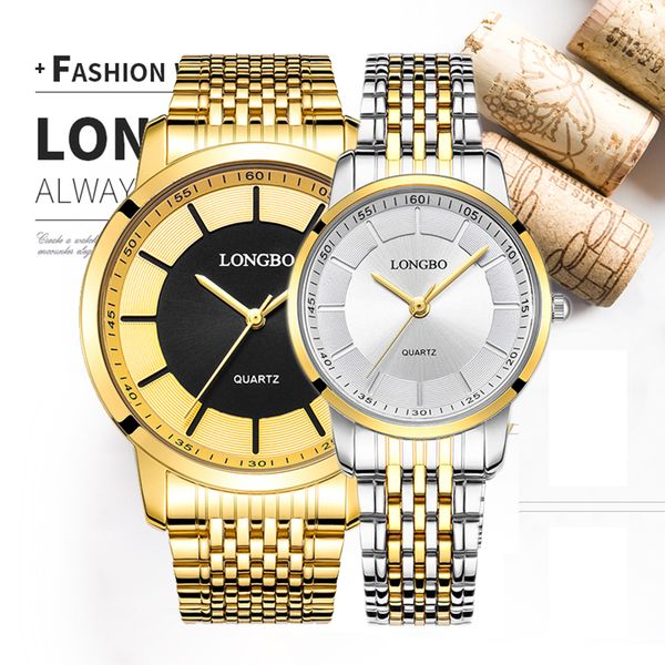 longbo relogio luxury couple watches men women quartz wrist watch stainless steel band waterproof clock lovers 80281, Slivery;brown
longbo relogio luxury couple watches men women quartz wrist watch stainless steel band waterproof clock lovers 80281, Slivery;brown