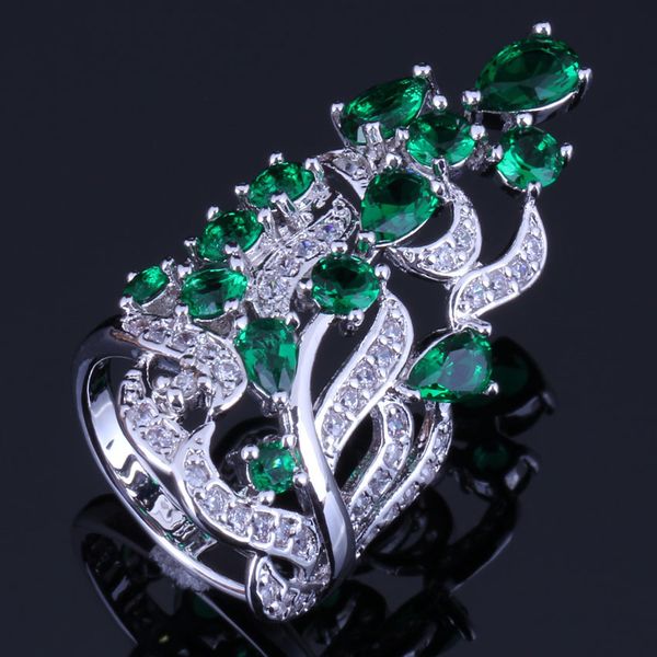 glittering huge plant green cubic zirconia white cz 925 sterling silver ring for women v0526, Golden;silver
glittering huge plant green cubic zirconia white cz 925 sterling silver ring for women v0526, Golden;silver