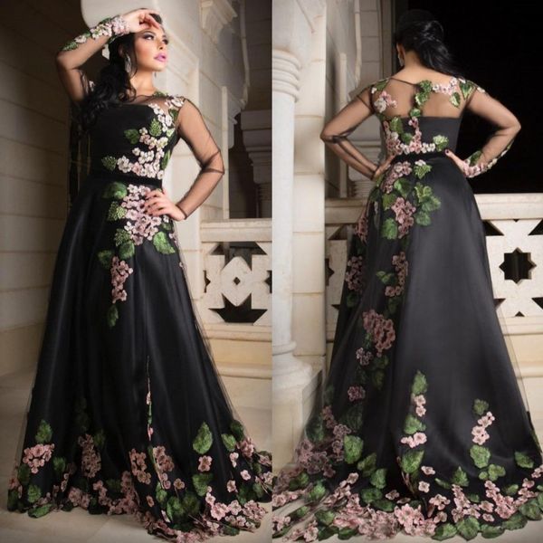 fashion black beaded evening dresses sheer jewel neck long sleeves flowers appliqued prom gowns sweep train tulle formal dress, Black;red
fashion black beaded evening dresses sheer jewel neck long sleeves flowers appliqued prom gowns sweep train tulle formal dress, Black;red