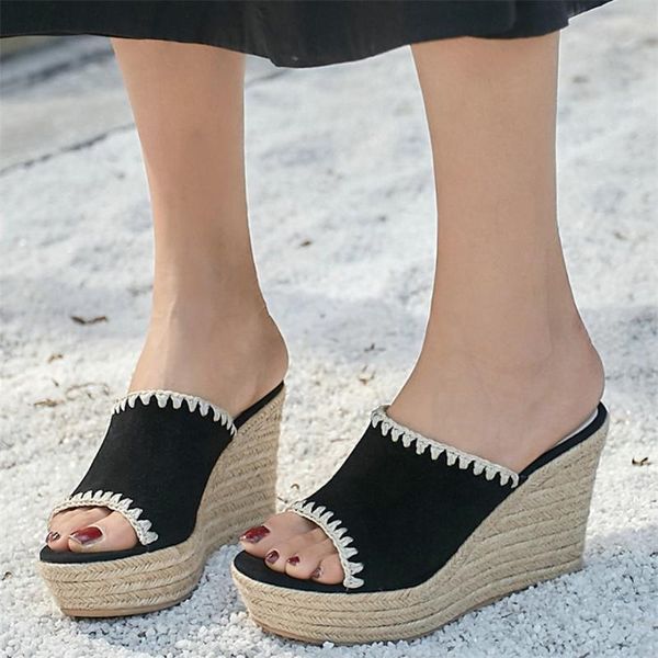 punk slippers women genuine leather platform wedges high heel gladiator sandals female pull on peep toe summer party pumps shoes, Black
punk slippers women genuine leather platform wedges high heel gladiator sandals female pull on peep toe summer party pumps shoes, Black