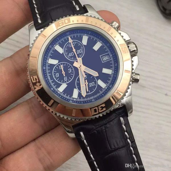 outdoor man watch superocean chronograph 1884 chronomat colt quartz gold bezel aerospace black dial leather band mens watches, Slivery;brown
outdoor man watch superocean chronograph 1884 chronomat colt quartz gold bezel aerospace black dial leather band mens watches, Slivery;brown