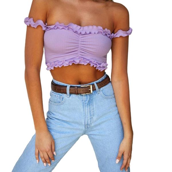 women's tanks & camis 2021 spaghetti straps ruffles crop summer women purple backless sleeveless camisole female skinny bralette, White
women's tanks & camis 2021 spaghetti straps ruffles crop summer women purple backless sleeveless camisole female skinny bralette, White