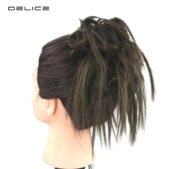 girls messy curly chignon elastic rubber band ponytails hair scrunchie wrap on hair ring synthetic hair accessories, Black
girls messy curly chignon elastic rubber band ponytails hair scrunchie wrap on hair ring synthetic hair accessories, Black