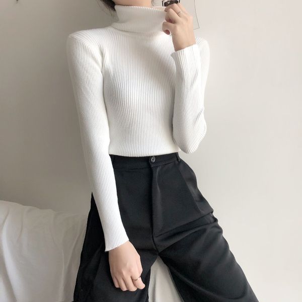 2020 autumn new simple solid color basic all-match sweater turtleneck classic long-sleeved bottoming shirt for women, White
2020 autumn new simple solid color basic all-match sweater turtleneck classic long-sleeved bottoming shirt for women, White
