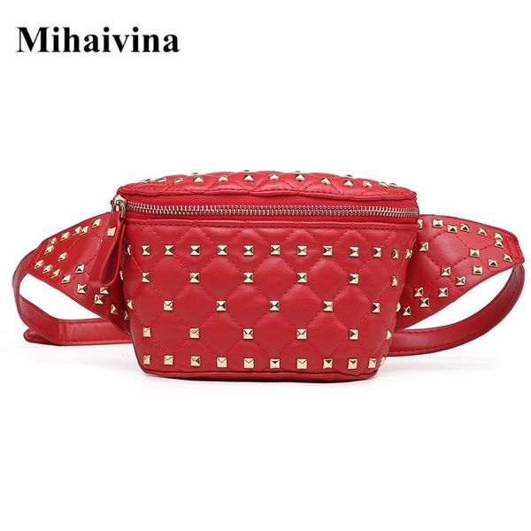 mihaivina fashion belt bag waist bags women rivet fanny pack female travel chest bags pu leather shoulder bolsa
mihaivina fashion belt bag waist bags women rivet fanny pack female travel chest bags pu leather shoulder bolsa
