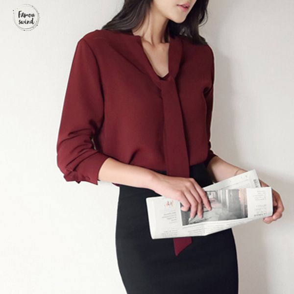 women autumn blouse clothing long sleeve bow tie women shirts 30 chiffon shirt women solid color blouse 699c korean, White
women autumn blouse clothing long sleeve bow tie women shirts 30 chiffon shirt women solid color blouse 699c korean, White