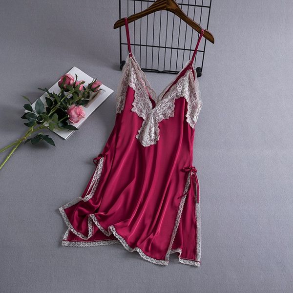 2019 new women spaghetti strao nightdress silky satin homewear nightgown high split lace nightie casual homedress sleepwear, Black;red
2019 new women spaghetti strao nightdress silky satin homewear nightgown high split lace nightie casual homedress sleepwear, Black;red
