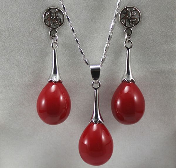 919 +++2 colors wholesale noble 12*16mm red \pink water drop shell pearl pendant & fu lucky earring jewelry set, Silver
919 +++2 colors wholesale noble 12*16mm red \pink water drop shell pearl pendant & fu lucky earring jewelry set, Silver