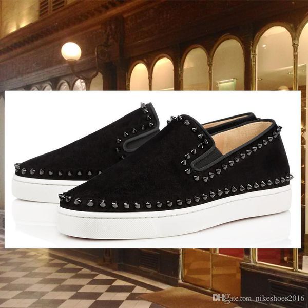 brand casual red bottom sneaker pik boat veau velours / leather flat spikes sneaker loafers shoes red sole pik boat shoes, Black
brand casual red bottom sneaker pik boat veau velours / leather flat spikes sneaker loafers shoes red sole pik boat shoes, Black