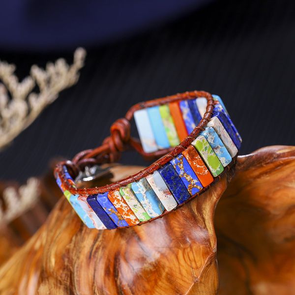2019 chakra bracelet square natural stone handmade leather bracelet boho simple design jewelry couple accesorios mujer, Golden;silver
2019 chakra bracelet square natural stone handmade leather bracelet boho simple design jewelry couple accesorios mujer, Golden;silver