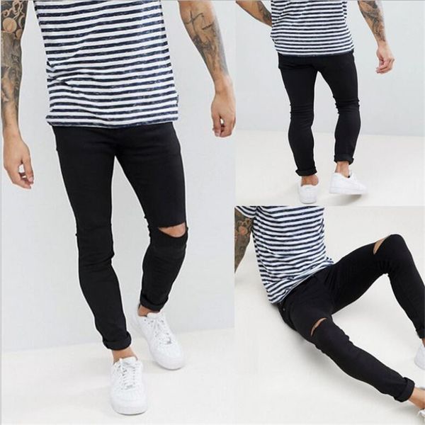 new stretch trousers small feet cotton jeans big holes knees men's slim spring summer high street fashion men's pants, Blue
new stretch trousers small feet cotton jeans big holes knees men's slim spring summer high street fashion men's pants, Blue