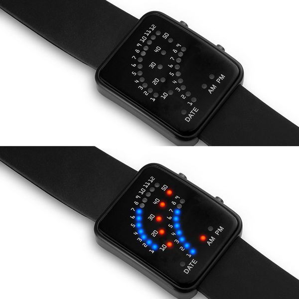 led electronic wrist watch sector binary digital waterproof fashion couple watches pr sale, Slivery;brown
led electronic wrist watch sector binary digital waterproof fashion couple watches pr sale, Slivery;brown