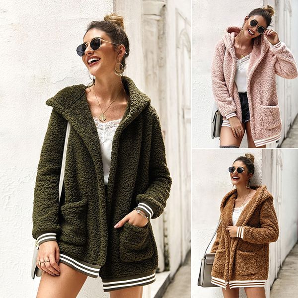 women's sweaters women cardigan coats autumn winter warm hooded outwear stripe pocket fashion, White;black
women's sweaters women cardigan coats autumn winter warm hooded outwear stripe pocket fashion, White;black