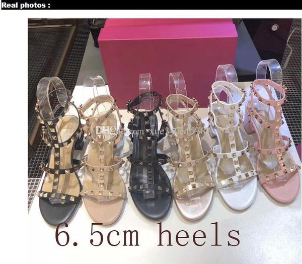 fashion design women leather stud sandals t-strap sandal summer high heels 6.5 9.5cm rivets shoes ladies party shoes with box, Black
fashion design women leather stud sandals t-strap sandal summer high heels 6.5 9.5cm rivets shoes ladies party shoes with box, Black
