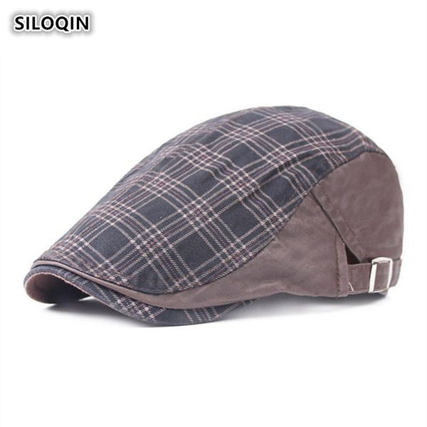 siloqin summer trend men's cotton plaid berets fashion versatile adjustable retro tongue cap leisure riding mountaineering visor, Blue;gray
siloqin summer trend men's cotton plaid berets fashion versatile adjustable retro tongue cap leisure riding mountaineering visor, Blue;gray
