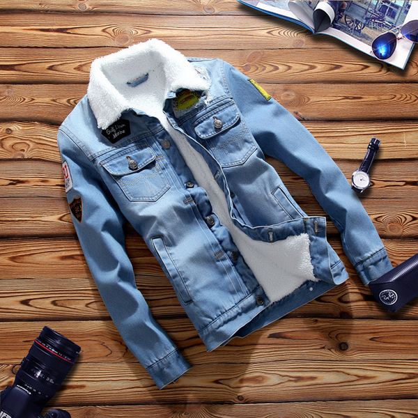 men's jackets fleece inner denim for men winter fashion slim trendy warm thick jean outwear motorcycle coats cowboys, Black;brown
men's jackets fleece inner denim for men winter fashion slim trendy warm thick jean outwear motorcycle coats cowboys, Black;brown