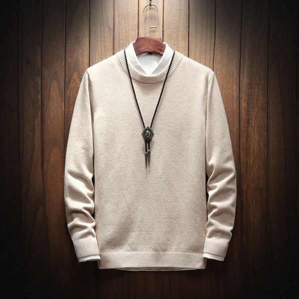 men's sweater 2019 autumn and winter new loose solid color wild warm sweater youth personality fashion trend men's clothing, White;black
men's sweater 2019 autumn and winter new loose solid color wild warm sweater youth personality fashion trend men's clothing, White;black