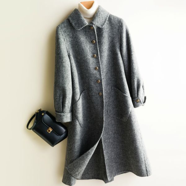 2020 new double-faced wool coat female long plaid coats 300% wool jacket autumn winter jackets for women knx8678, Black
2020 new double-faced wool coat female long plaid coats 300% wool jacket autumn winter jackets for women knx8678, Black
