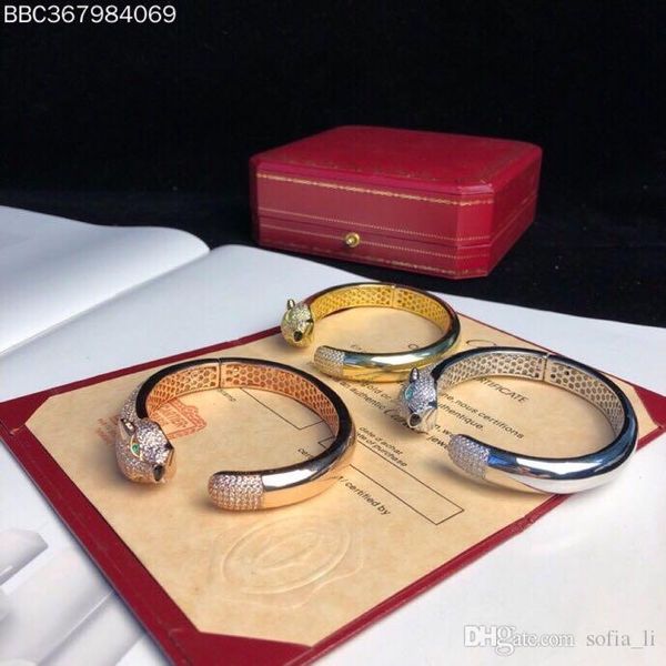 luxury designer bracelets diamond opening animal bracelets engagement wedding couples ring fashion personality with beautifully packaged, Black
luxury designer bracelets diamond opening animal bracelets engagement wedding couples ring fashion personality with beautifully packaged, Black