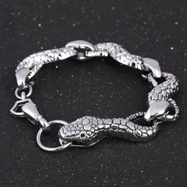 men bracelet bangle 316l stainless steel snake jewelry vintage punk charms bracelets & bangle women jewelry, Black
men bracelet bangle 316l stainless steel snake jewelry vintage punk charms bracelets & bangle women jewelry, Black