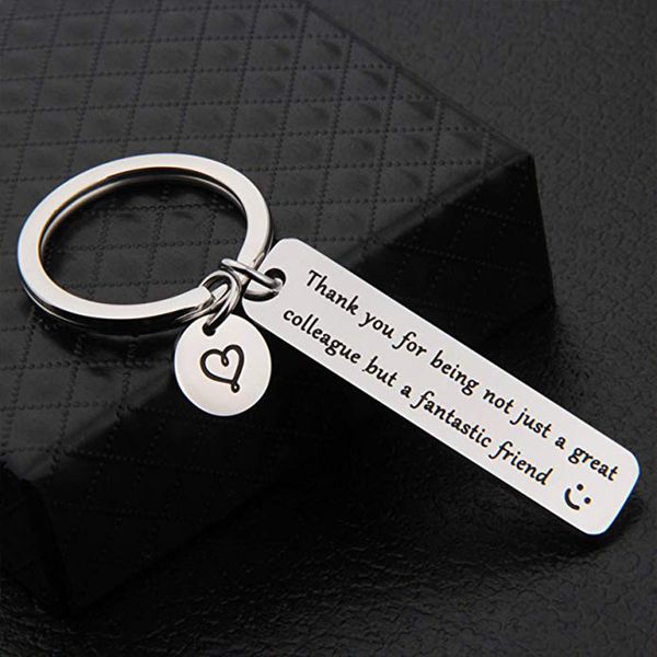 Stainless Steel Charm Keychain Engraved Thank You Colleague Fantastic Friend Key Ring Women Men Company Colleague Keyring Gifts JU76
Stainless Steel Charm Keychain Engraved Thank You Colleague Fantastic Friend Key Ring Women Men Company Colleague Keyring Gifts JU76