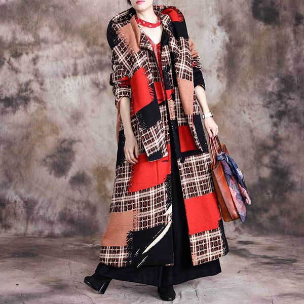 women patchwork plaid parkas warm 2019 winter new hooded coats button pockets vintage chinese style women thick parkas, Black
women patchwork plaid parkas warm 2019 winter new hooded coats button pockets vintage chinese style women thick parkas, Black