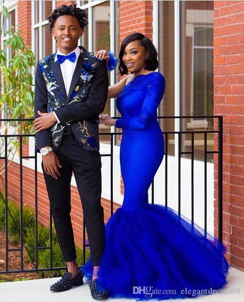 royal blue mermaid evening dresses lace applique long sleeves sweep train formal dress evening party gowns wear special occasion dresses, Black;red
royal blue mermaid evening dresses lace applique long sleeves sweep train formal dress evening party gowns wear special occasion dresses, Black;red
