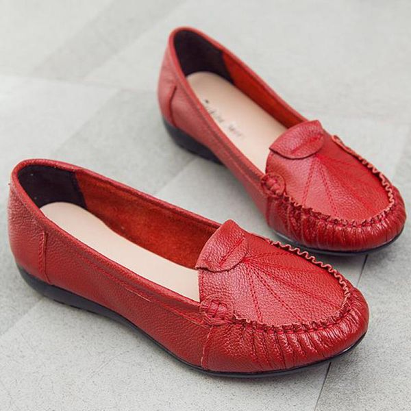genuine leather women shoes red round toe flat loafers slip on ballet flats moccasins comfortable ballerina soft single shoe, Black
genuine leather women shoes red round toe flat loafers slip on ballet flats moccasins comfortable ballerina soft single shoe, Black