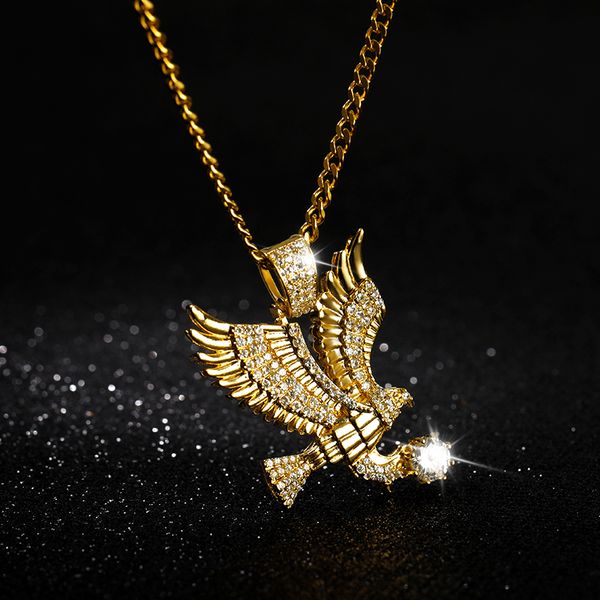 eagle pendant necklace men gold color charm chain necklaces punk zircon rapper fashion hip hop jewelry gift, Silver
eagle pendant necklace men gold color charm chain necklaces punk zircon rapper fashion hip hop jewelry gift, Silver