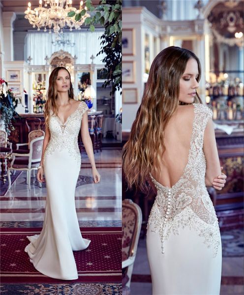 2019 new white beaded mermaid wedding dress deep v neck sleeveless crystal bridal gown sweep train plus size custom made
2019 new white beaded mermaid wedding dress deep v neck sleeveless crystal bridal gown sweep train plus size custom made