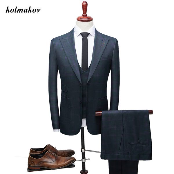 new arrival men high-end suit high-quality business casual two buttons grid formal blazers clothes three-piece suit size m-3xl, White;black
new arrival men high-end suit high-quality business casual two buttons grid formal blazers clothes three-piece suit size m-3xl, White;black