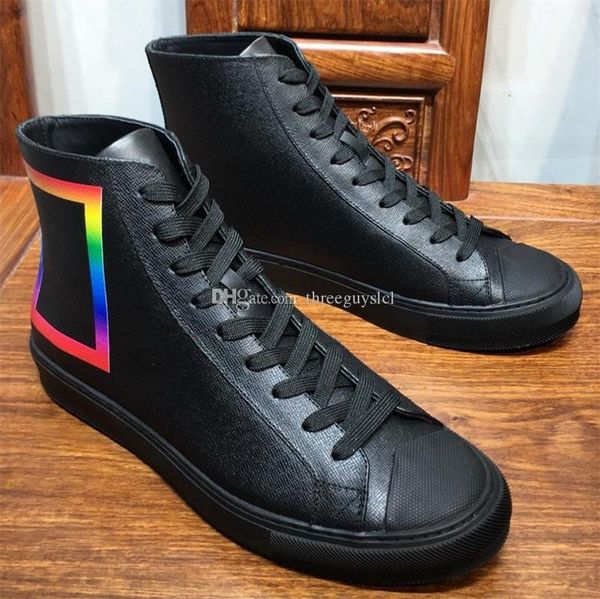 new arrival 19fw tattoo sneaker boot mens designer shoes womens rainbow-colored rectangle printed and x printed taiga leather shoes with box, Black
new arrival 19fw tattoo sneaker boot mens designer shoes womens rainbow-colored rectangle printed and x printed taiga leather shoes with box, Black