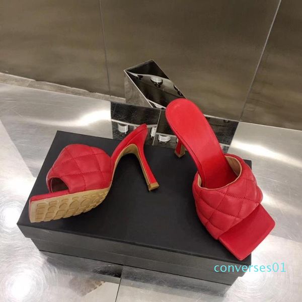 real leather high heel mules summer slippers party shoes women purple red brown plaid leather brand women shoes cn01, Black 
real leather high heel mules summer slippers party shoes women purple red brown plaid leather brand women shoes cn01, Black