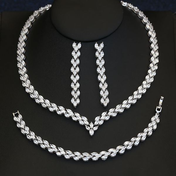 clear white wedding jewelry sets ,cubic zircon bridal earrings necklace bangle full sets,bracelet,nickel factory price, Silver
clear white wedding jewelry sets ,cubic zircon bridal earrings necklace bangle full sets,bracelet,nickel factory price, Silver