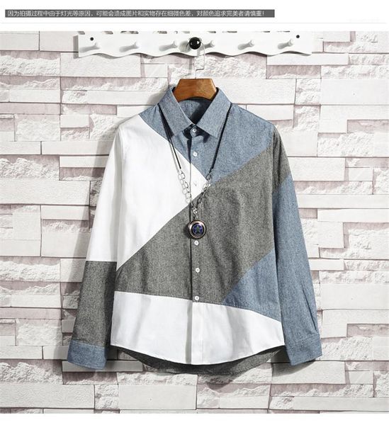 casual patchwork plus size shirts mens fashion loose dress shirts mens designer shirt, White;black
casual patchwork plus size shirts mens fashion loose dress shirts mens designer shirt, White;black