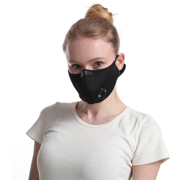 

DHL Бесплатной доставка Спорт маска Регулируемой Velcro висячей уха Маски для мужчин и женщин Двойного клапана дышащих моющейся Замены фильтра-маски