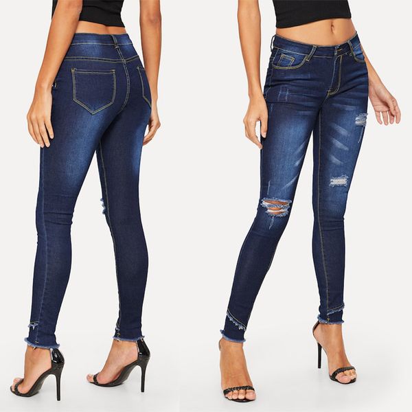 2019 ripped hole jeans women slim high waist tassel jeans cotton summer autumn casual streetwear denim pencil long pants skinny, Blue
2019 ripped hole jeans women slim high waist tassel jeans cotton summer autumn casual streetwear denim pencil long pants skinny, Blue