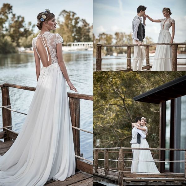 simple a line maisonsignore bohemian dresses short sleeve tulle lace applique ruched hollow wedding gowns sweep train robe de mariée, White
simple a line maisonsignore bohemian dresses short sleeve tulle lace applique ruched hollow wedding gowns sweep train robe de mariée, White